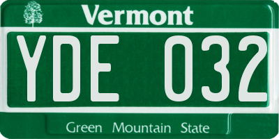VT license plate YDE032