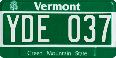 VT license plate YDE037