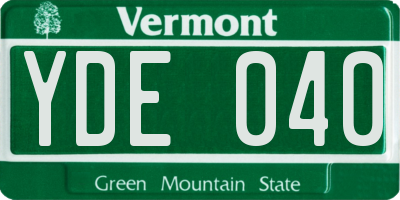 VT license plate YDE040