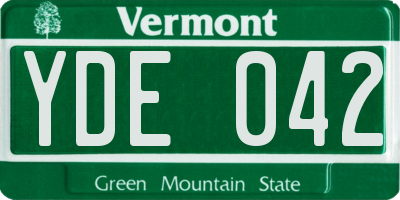 VT license plate YDE042