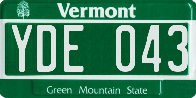VT license plate YDE043