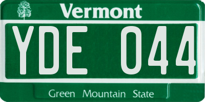 VT license plate YDE044