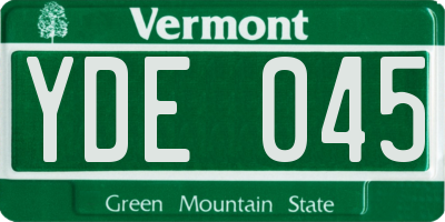 VT license plate YDE045