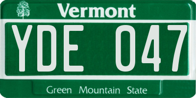 VT license plate YDE047