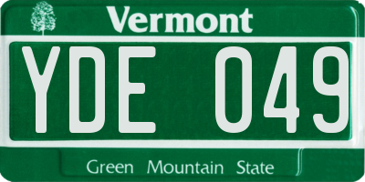 VT license plate YDE049