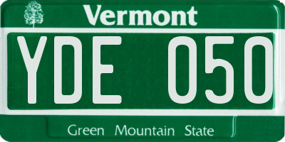 VT license plate YDE050