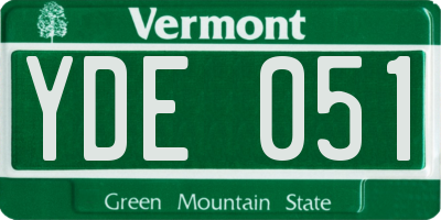 VT license plate YDE051