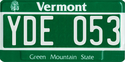 VT license plate YDE053