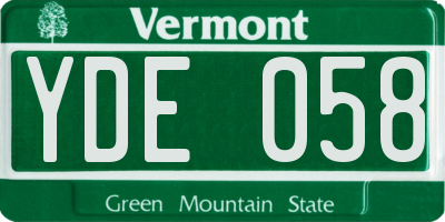 VT license plate YDE058