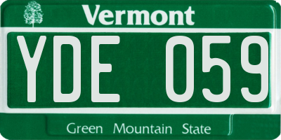 VT license plate YDE059