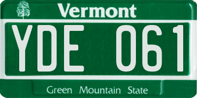 VT license plate YDE061