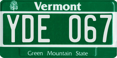 VT license plate YDE067