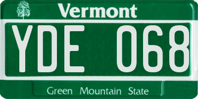 VT license plate YDE068