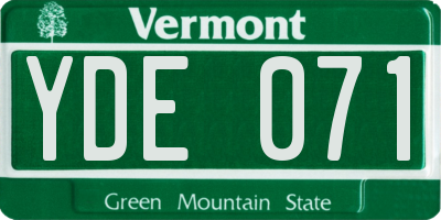 VT license plate YDE071