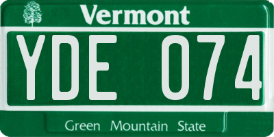 VT license plate YDE074