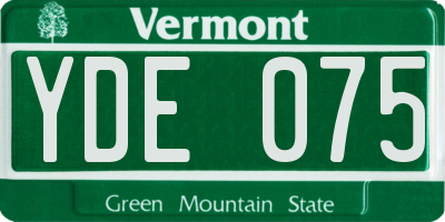 VT license plate YDE075