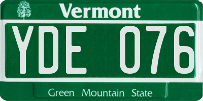 VT license plate YDE076