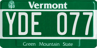 VT license plate YDE077