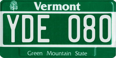 VT license plate YDE080