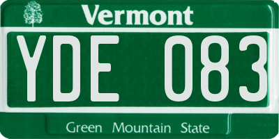 VT license plate YDE083
