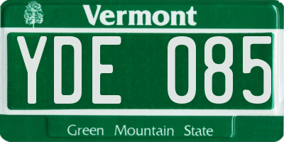 VT license plate YDE085