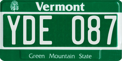VT license plate YDE087