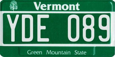 VT license plate YDE089