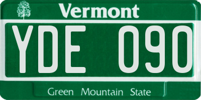 VT license plate YDE090