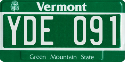 VT license plate YDE091