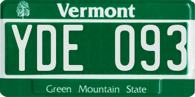 VT license plate YDE093