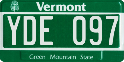 VT license plate YDE097