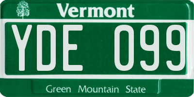 VT license plate YDE099