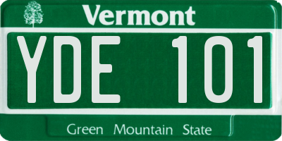 VT license plate YDE101