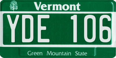 VT license plate YDE106