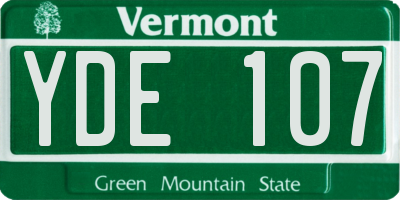 VT license plate YDE107
