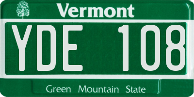 VT license plate YDE108