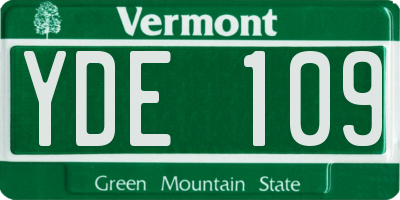 VT license plate YDE109