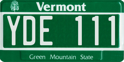 VT license plate YDE111
