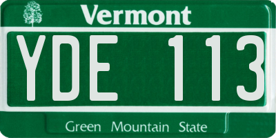 VT license plate YDE113
