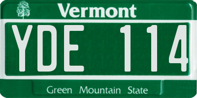VT license plate YDE114
