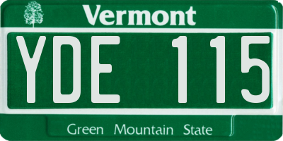 VT license plate YDE115