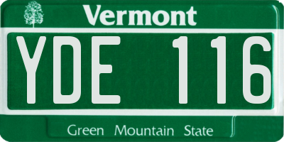 VT license plate YDE116