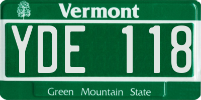 VT license plate YDE118