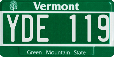 VT license plate YDE119