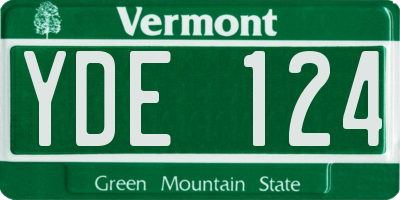 VT license plate YDE124