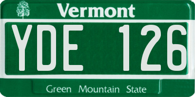 VT license plate YDE126