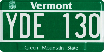 VT license plate YDE130