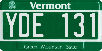 VT license plate YDE131