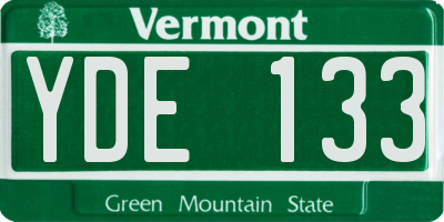 VT license plate YDE133
