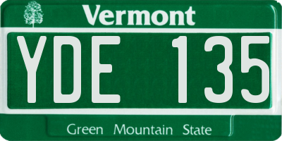 VT license plate YDE135